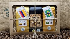 Kolumbie Mesta - Perla Negra - Brazílie - sada 3 káv v Dárkové krabičce