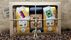 Kolumbie Mesta - Perla Negra - Brazílie - sada 3 káv v Dárkové krabičce
