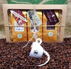 Harmony Sancherr - CR King Coffee - World Coffee Blend - sada 3 káv v Dárkové krabičce